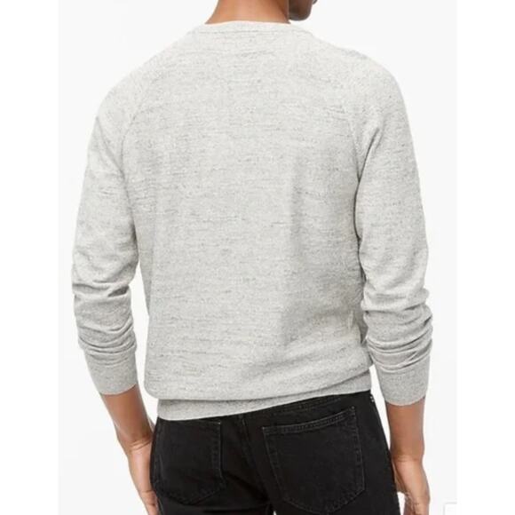 J.Crew Raglan budded Crewneck 100% Cotton Men Sweater Gray Size XL - Picture 1 of 8